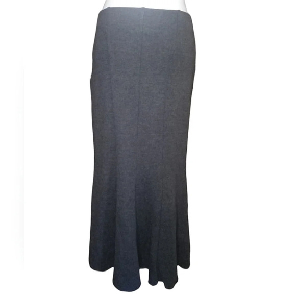 Zara Dark Gray Ruffled Hem Pull On Midi Skirt NWT Size Medium - Picture 5 of 8